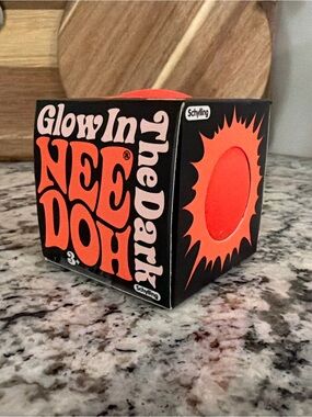 Glow-in-the-Dark NeeDoh Stress Ball — Bright Orange